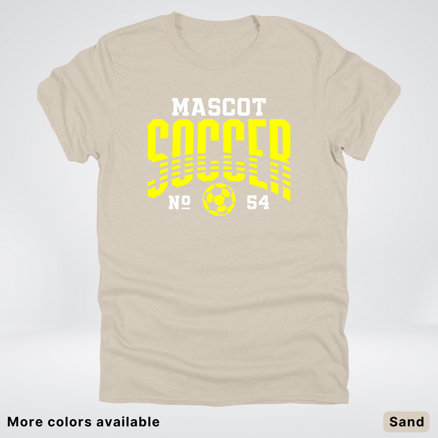 Custom Mascot & Number – Yellow Design 06 - Soccer T-Shirt