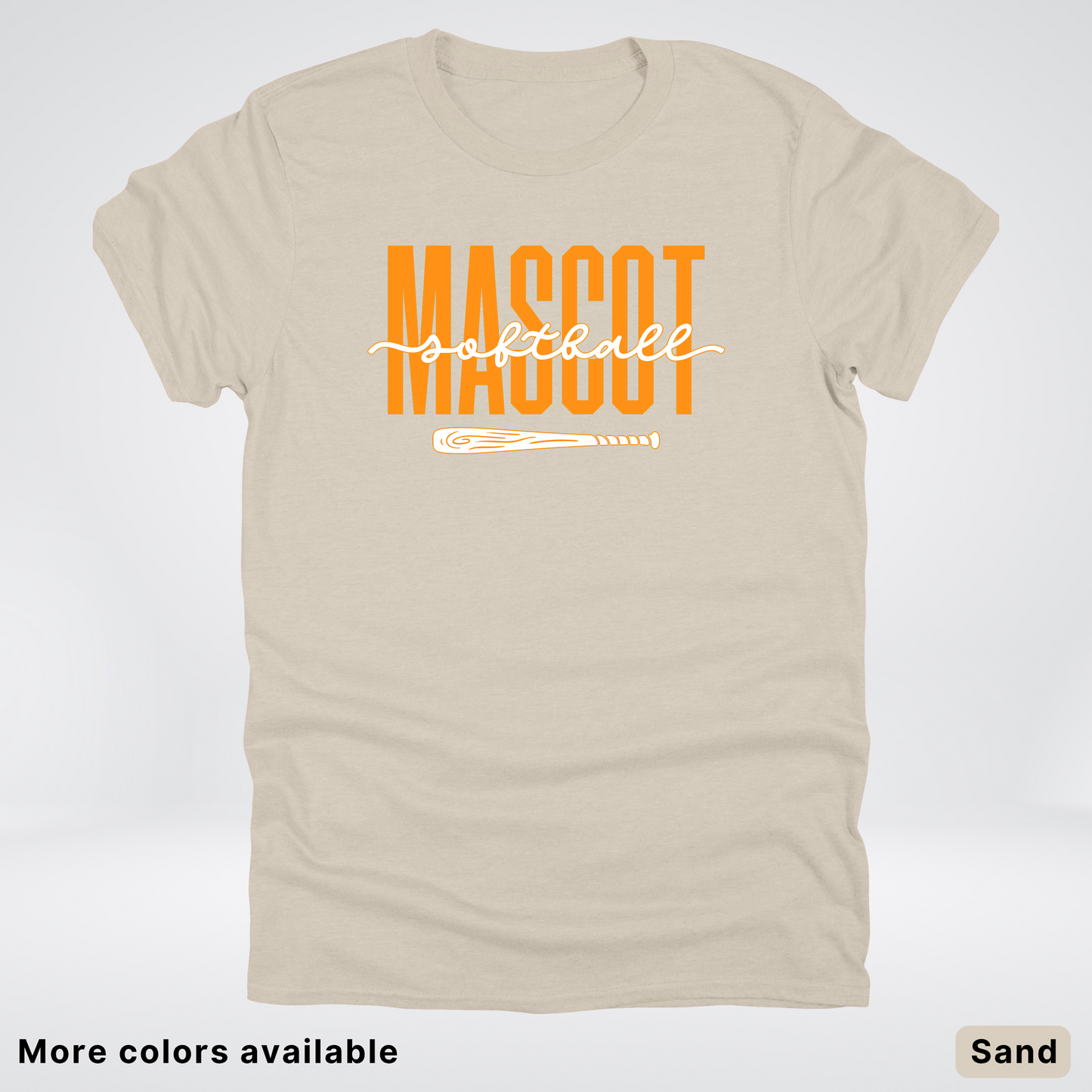 Custom Mascot – Orange - Softball Design 33 T-Shirt