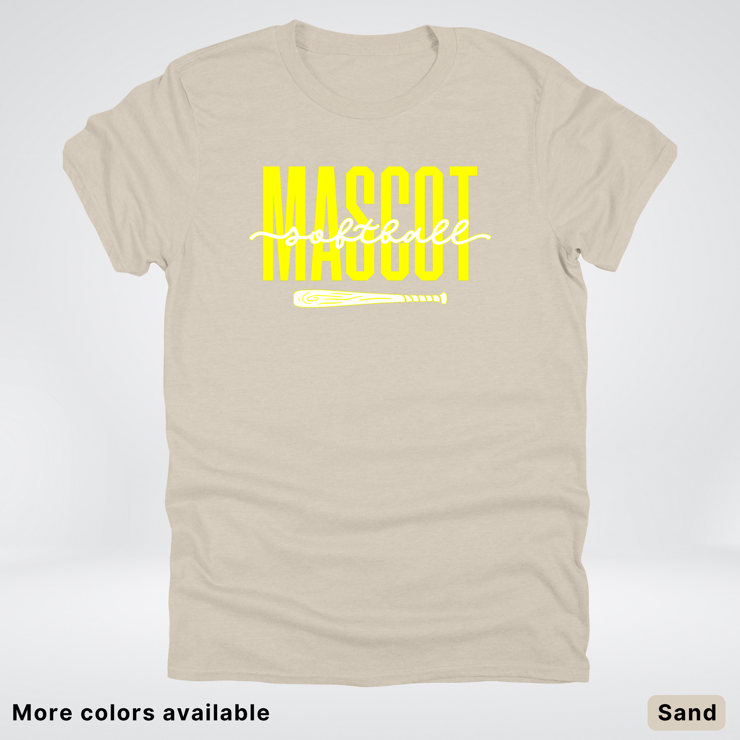 Custom Mascot – Yellow - Softball Design 32 T-Shirt