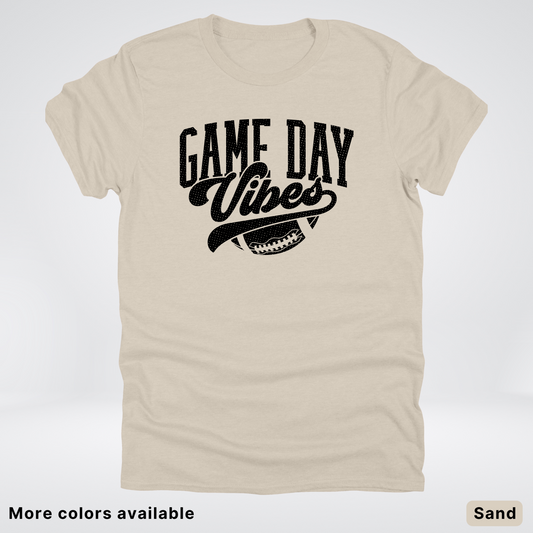 Game Day Vibes - Black Design 2 - Football T-Shirt