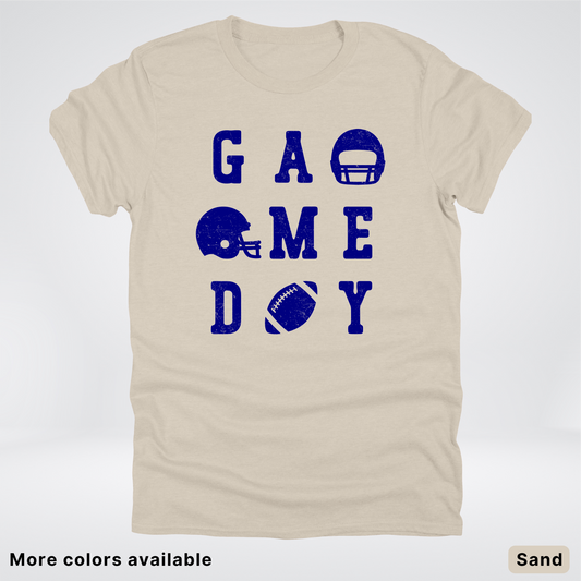 Game Day Football 3 x 3 - Navy Design - T-Shirt