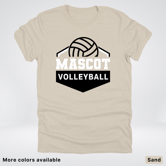 Custom Mascot - Black - Volleyball Design 62 - T-Shirt