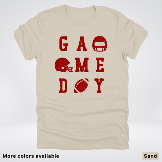 Game Day Football 3 x 3 – Maroon Design – T-Shirt