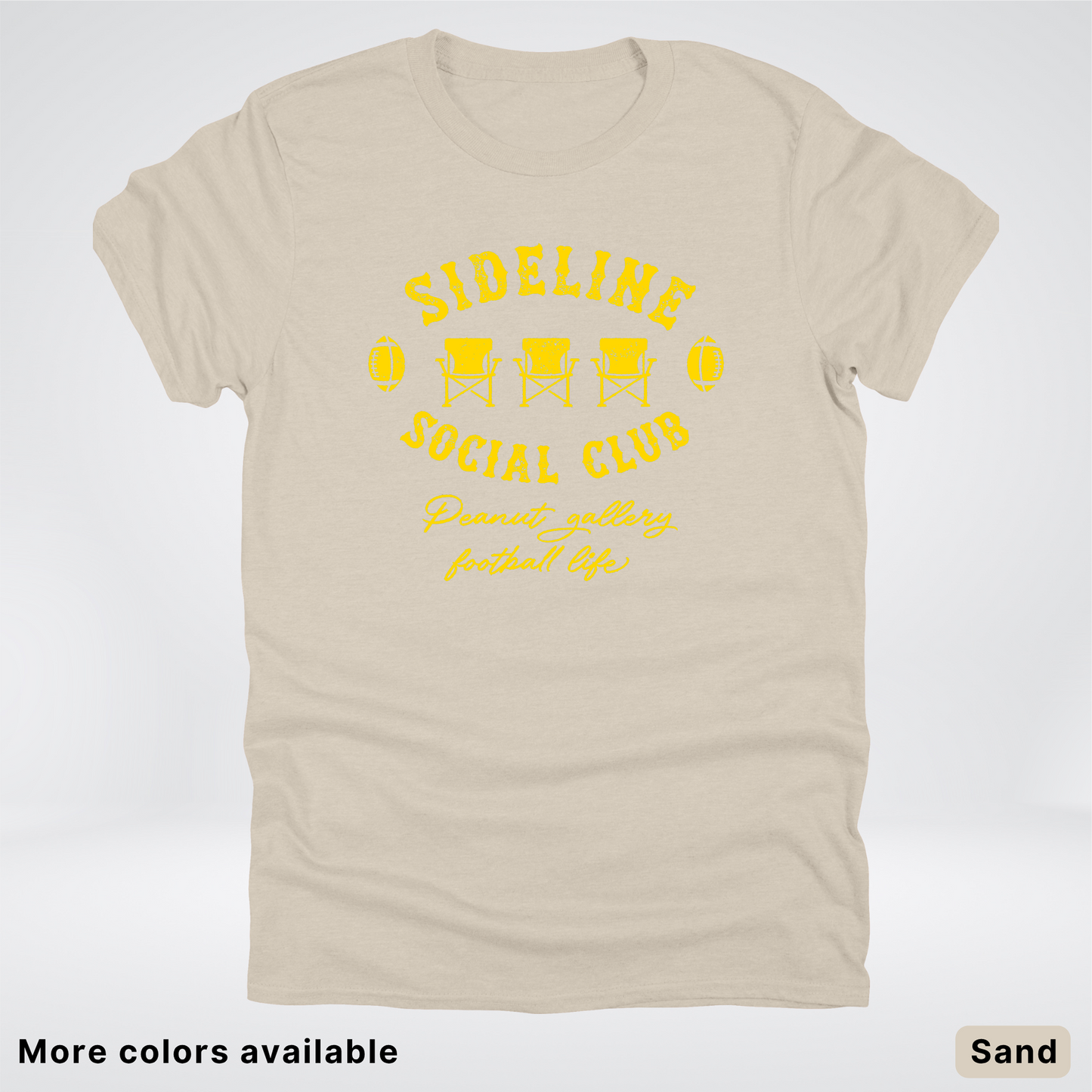 Sideline Social Club Peanut Gallery Football Life - Gold Design - T-Shirt