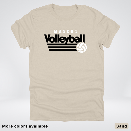 Custom Mascot - Black - Volleyball Design 50 - T-Shirt