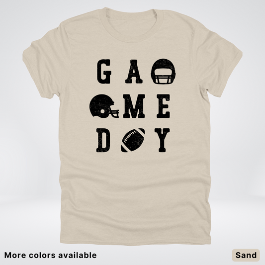 Game Day Football 3 x 3 - Black Design - T-Shirt