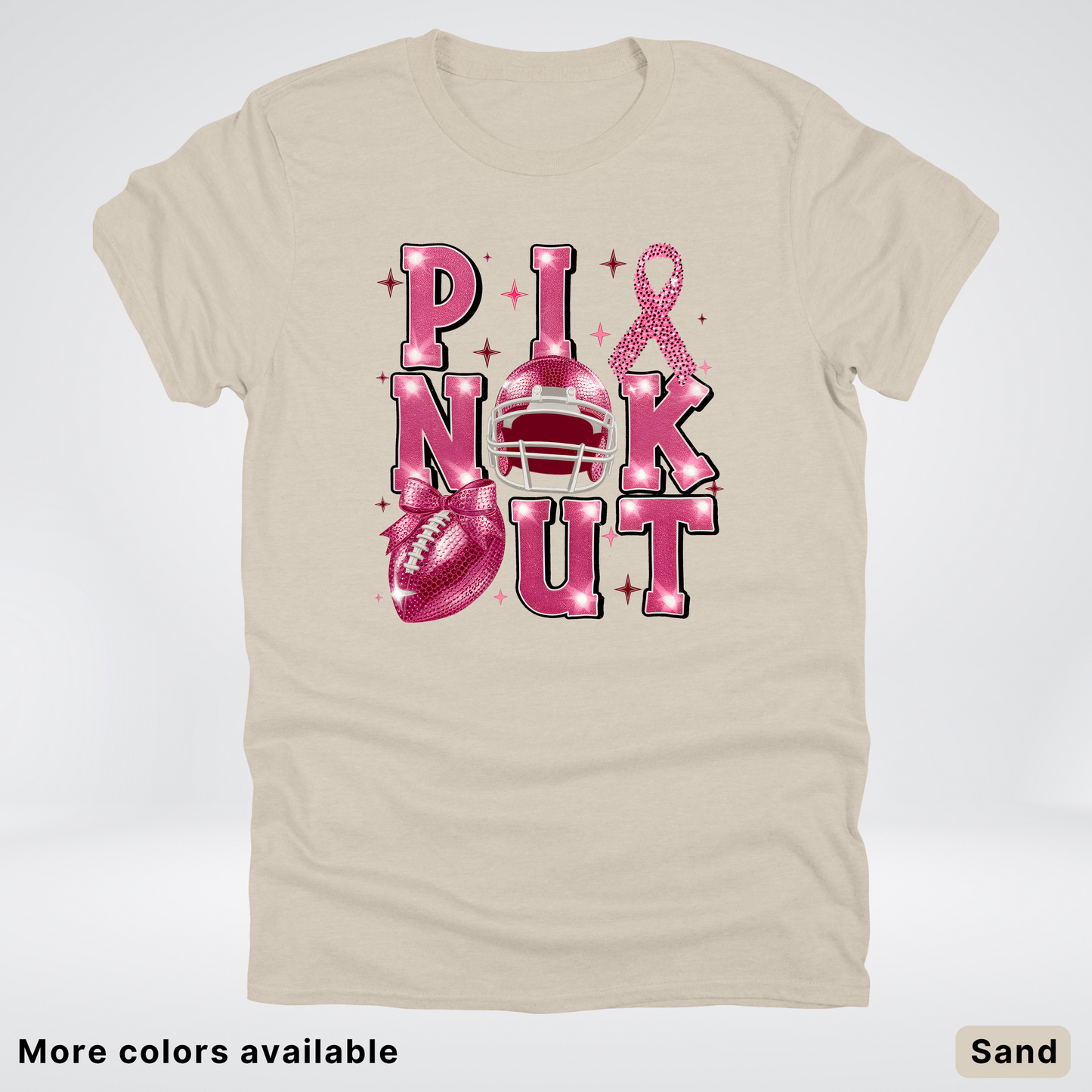 Pink Out Football Coquette Glitter Helmet 02 T-Shirt