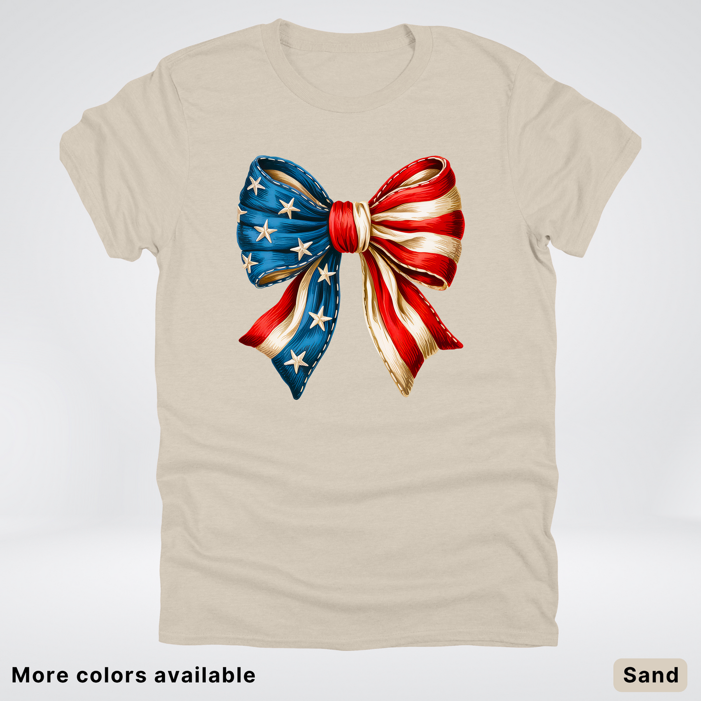 USA Flag Coquette Bow - 4th Of July Design - T-Shirt