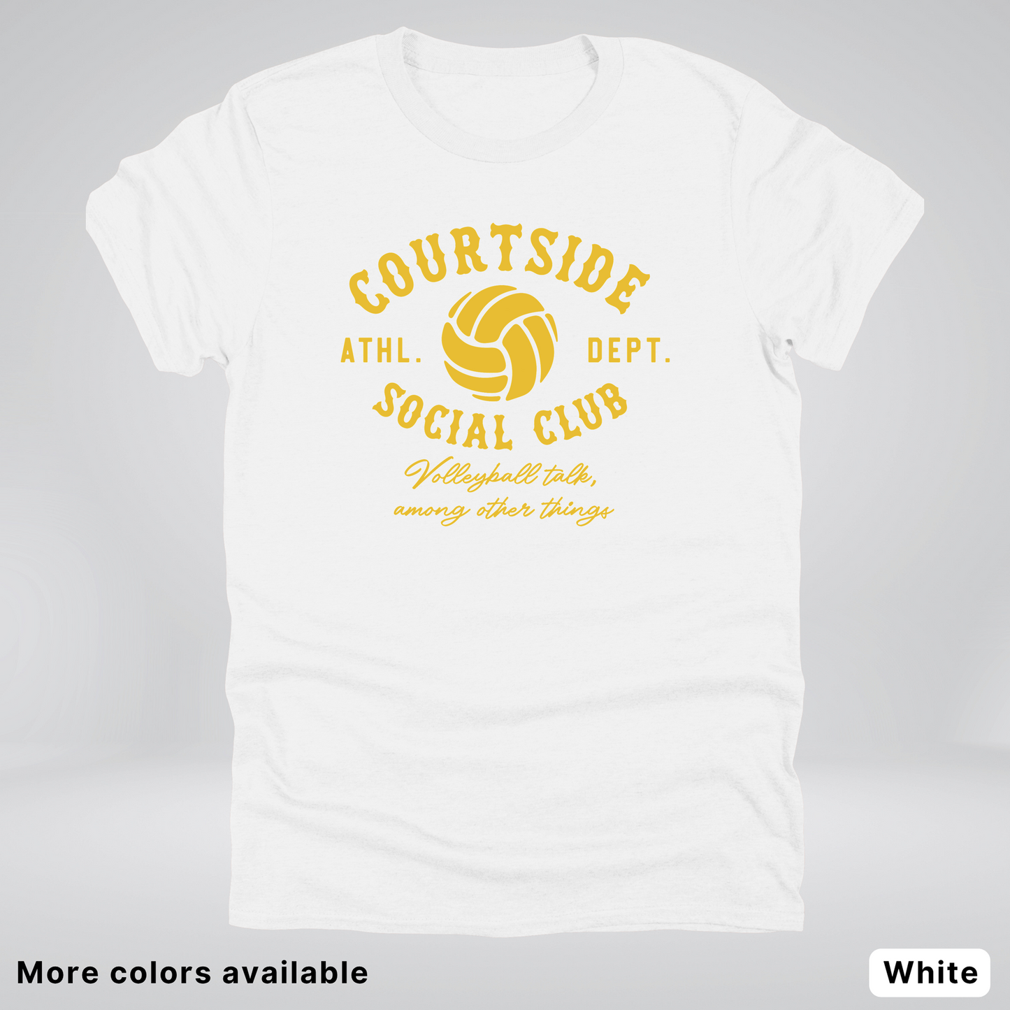 Courtside Social Club – Gold – Volleyball Design T-Shirt