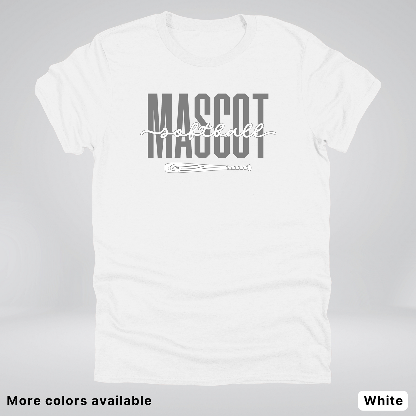 Custom Mascot – Gray - Softball Design 29 T-Shirt
