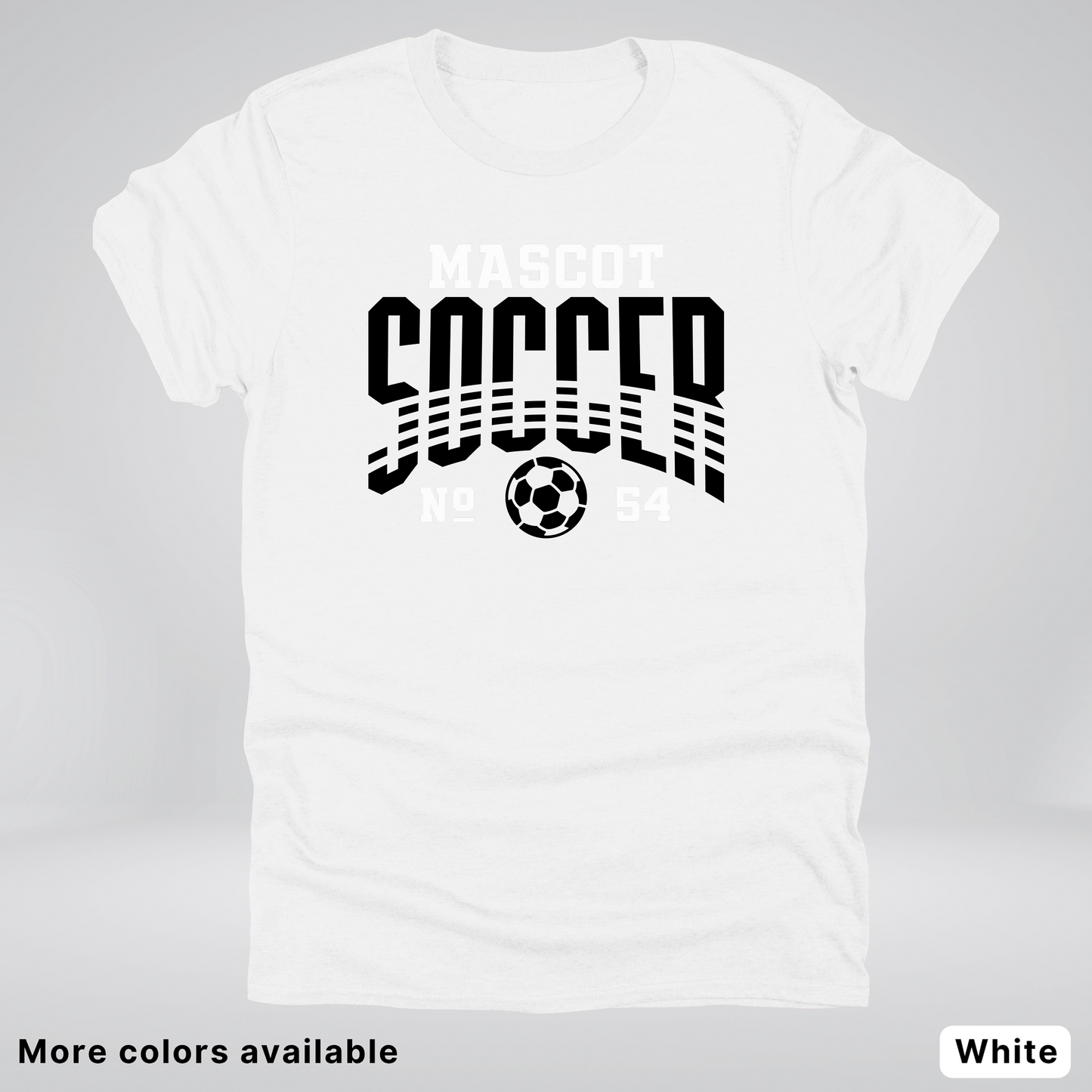 Custom Mascot & Number – Black Design 03 - Soccer T-Shirt