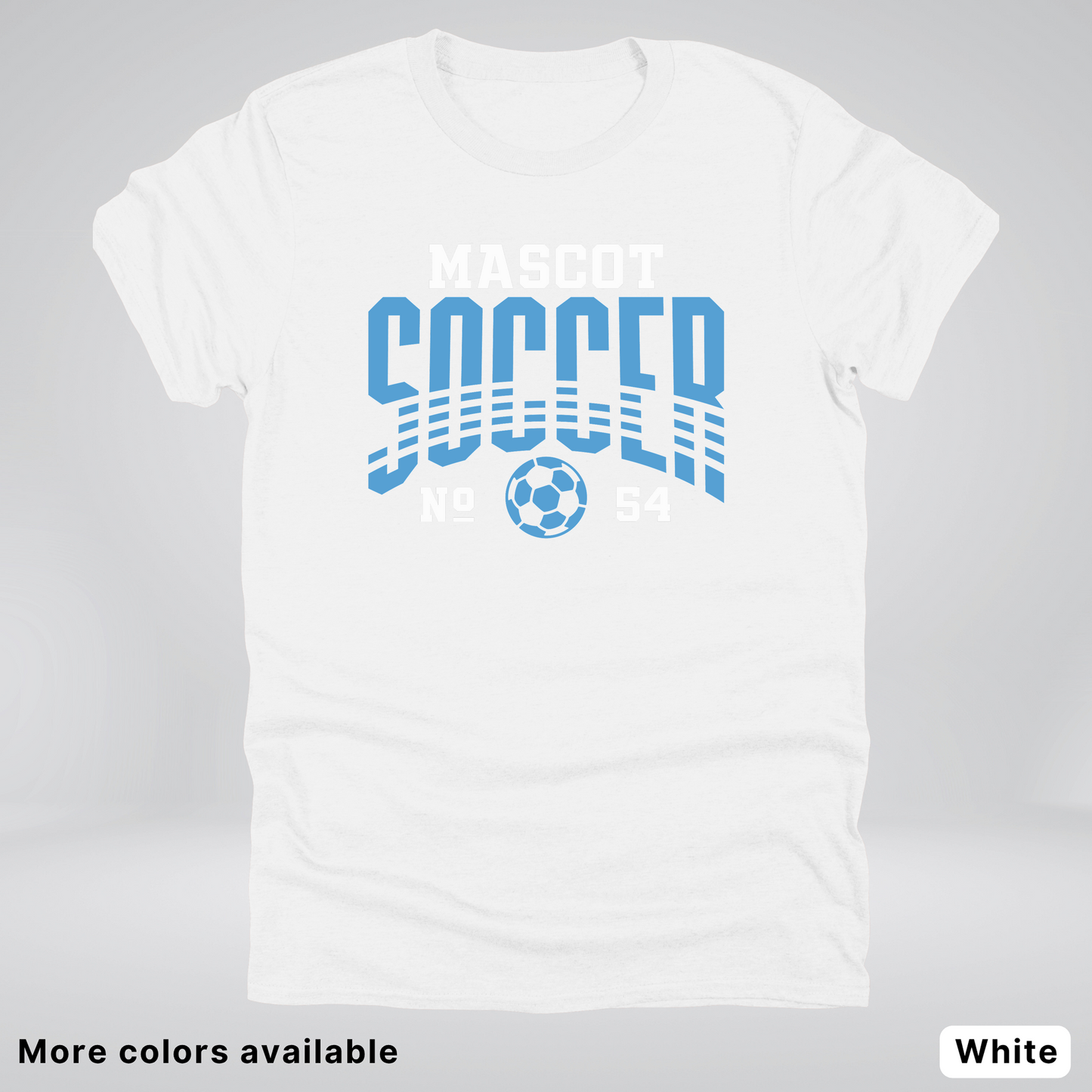 Custom Mascot & Number – Light Blue Design 10 - Soccer T-Shirt