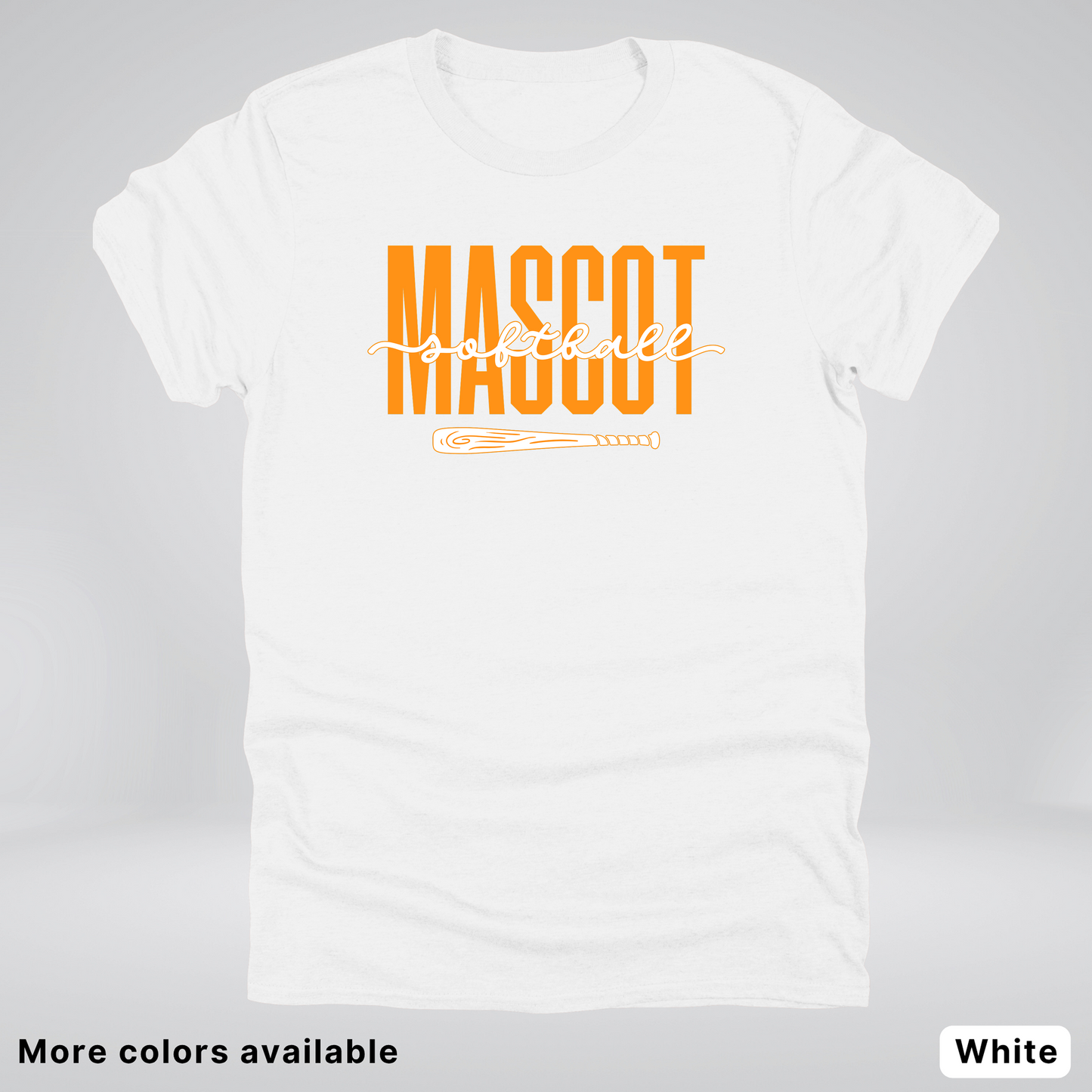 Custom Mascot – Orange - Softball Design 33 T-Shirt