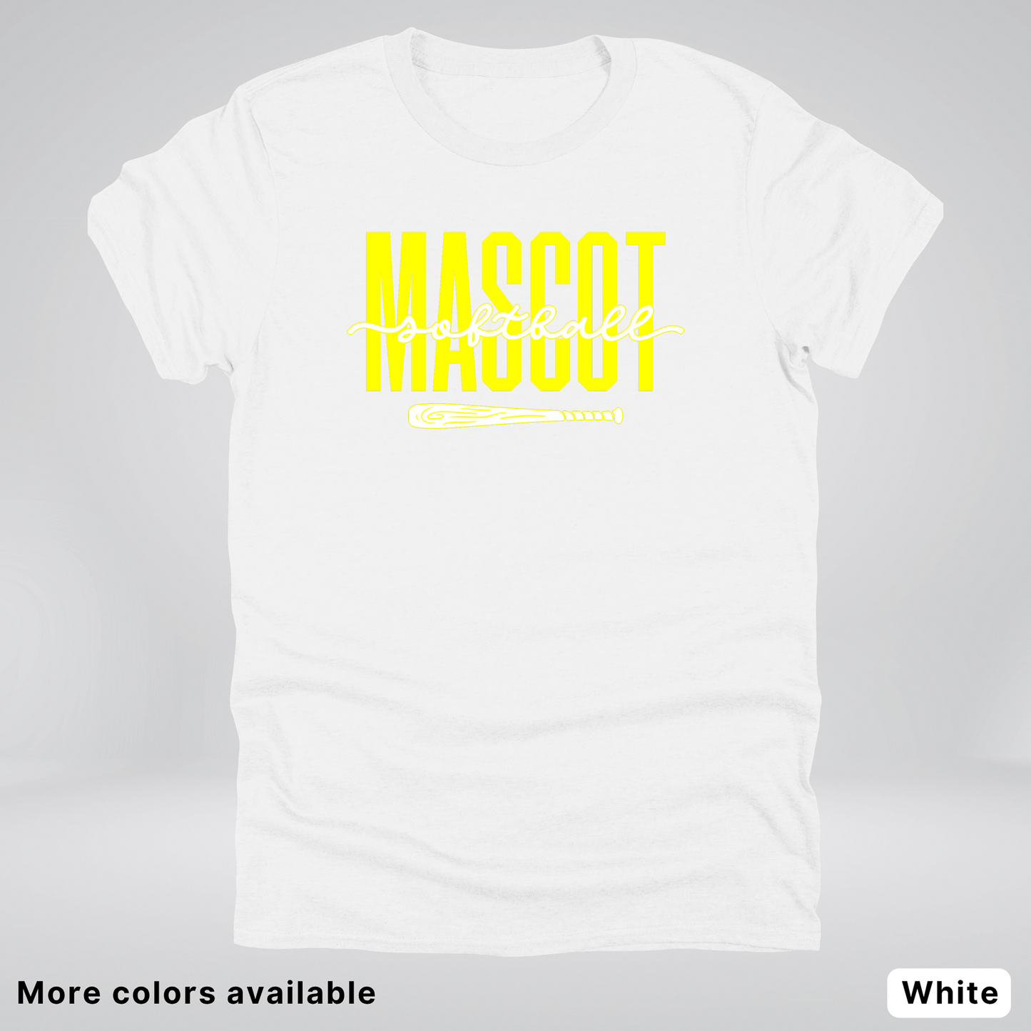 Custom Mascot – Yellow - Softball Design 32 T-Shirt
