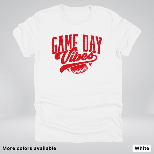 Game Day Vibes - Red Design - Football T-Shirt