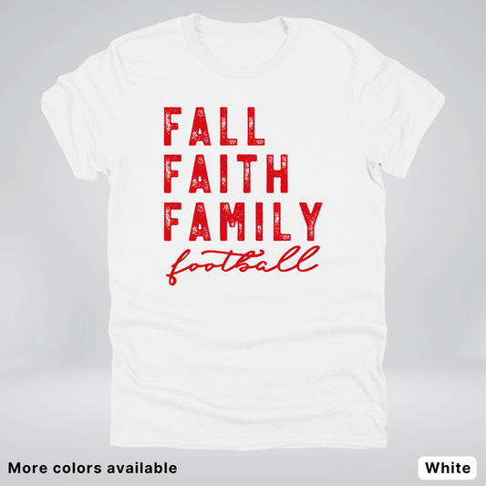 Fall Faith Family – Red Design - Football - T-Shirt