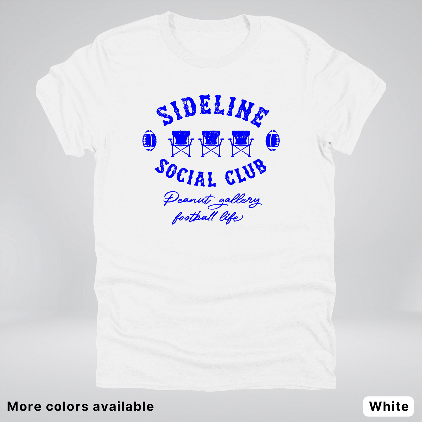 Sideline Social Club Peanut Gallery Football Life - Blue Design - T-Shirt