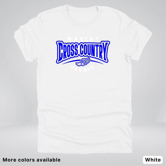 Custom Mascot & Name – Blue Design – Cross Country 05 - T-Shirt