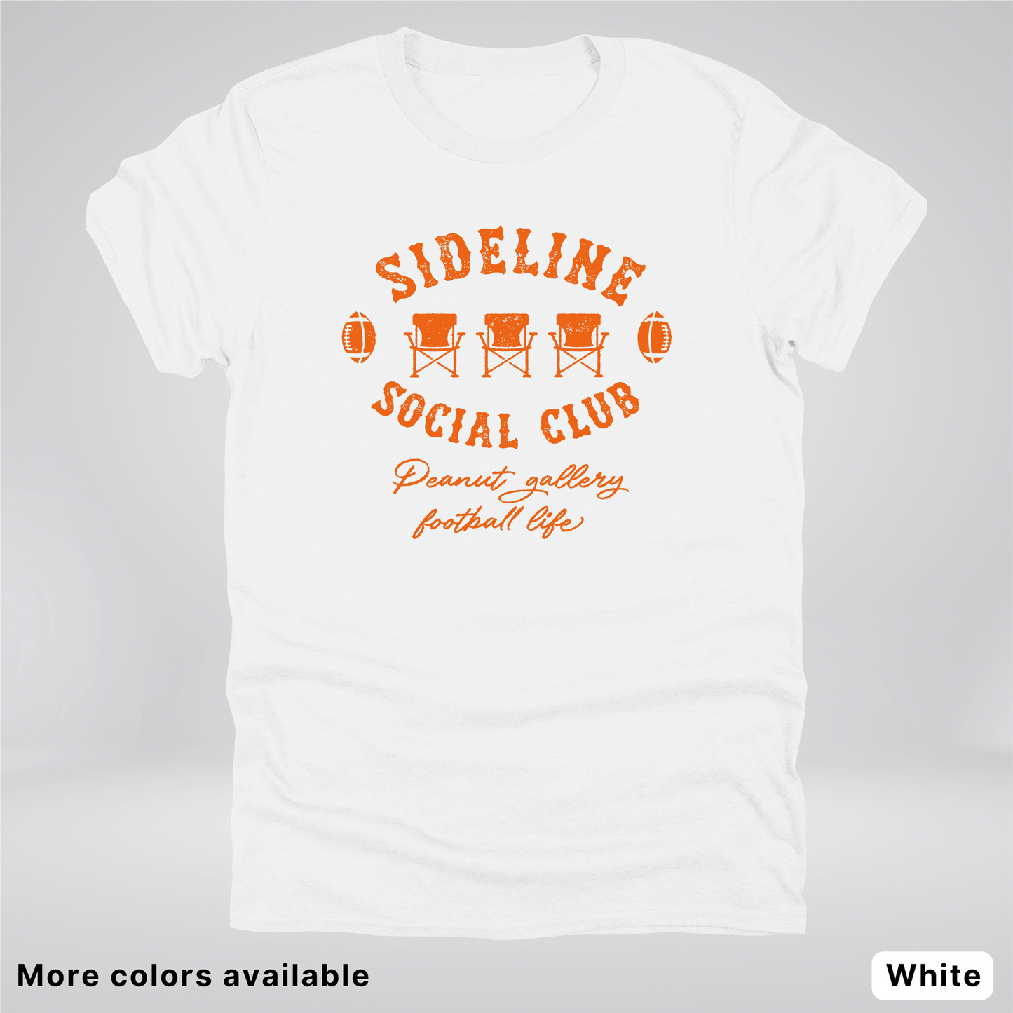 Sideline Social Club Peanut Gallery Football Life – Orange Design - T-Shirt