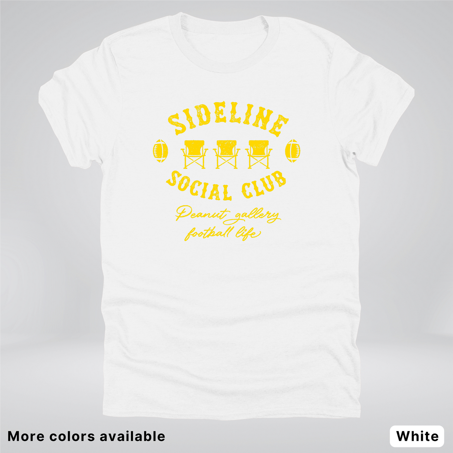 Sideline Social Club Peanut Gallery Football Life - Gold Design - T-Shirt