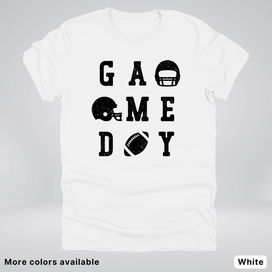 Game Day Football 3 x 3 - Black Design - T-Shirt