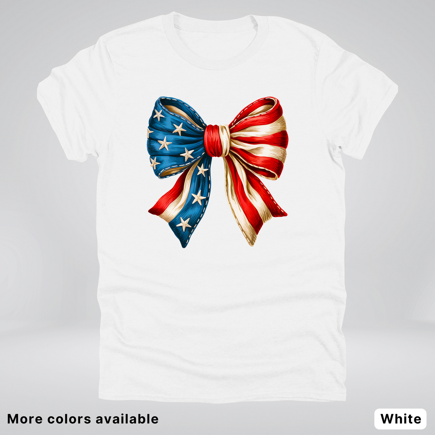 USA Flag Coquette Bow - 4th Of July Design - T-Shirt