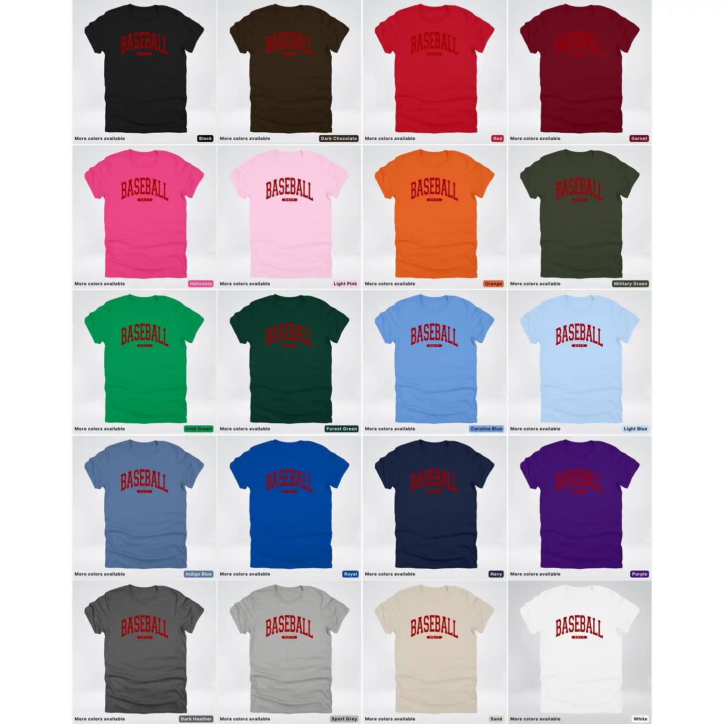 Baseball 24/7 – Maroon Design - T-Shirt