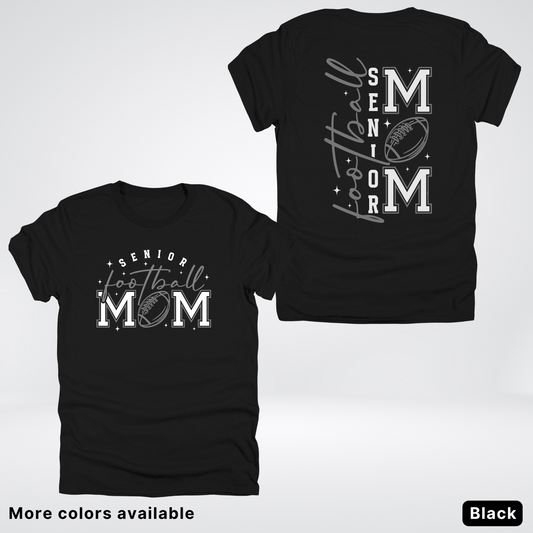 Senior Football Mom - Gray & White Design - T-Shirt