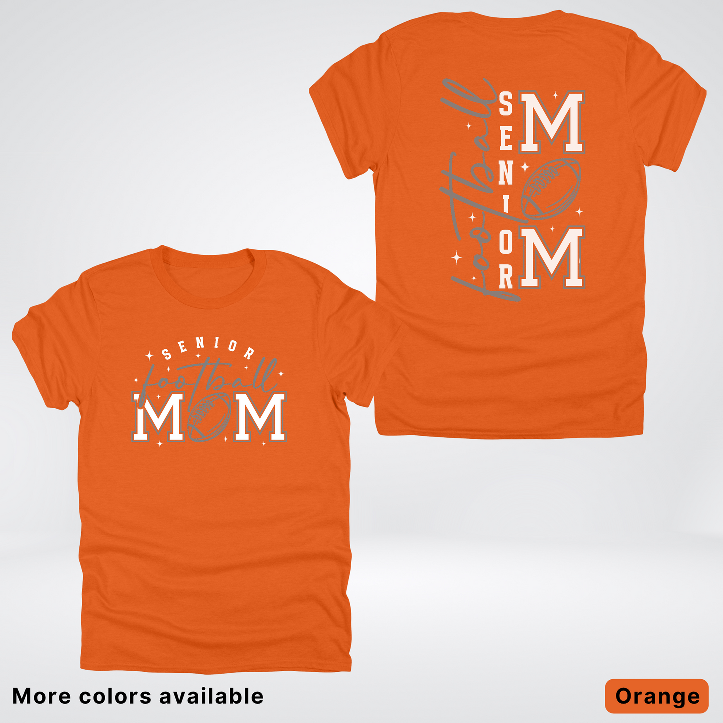 Senior Football Mom - Gray & White Design - T-Shirt