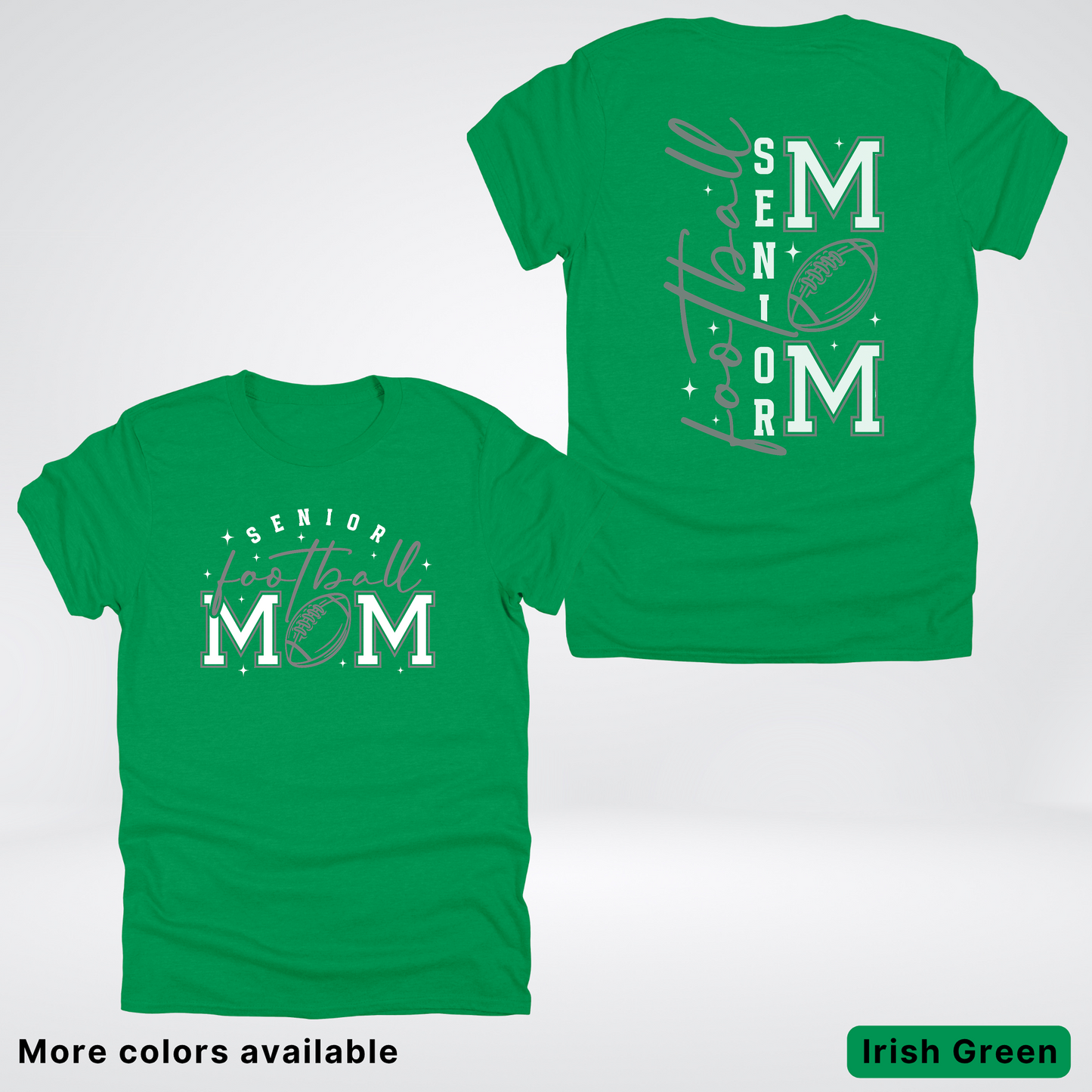 Senior Football Mom - Gray & White Design - T-Shirt