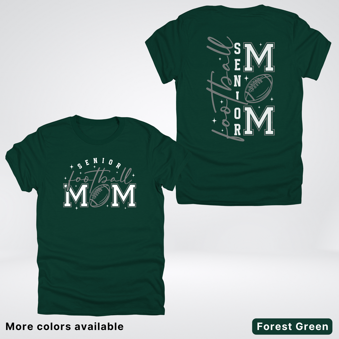 Senior Football Mom - Gray & White Design - T-Shirt