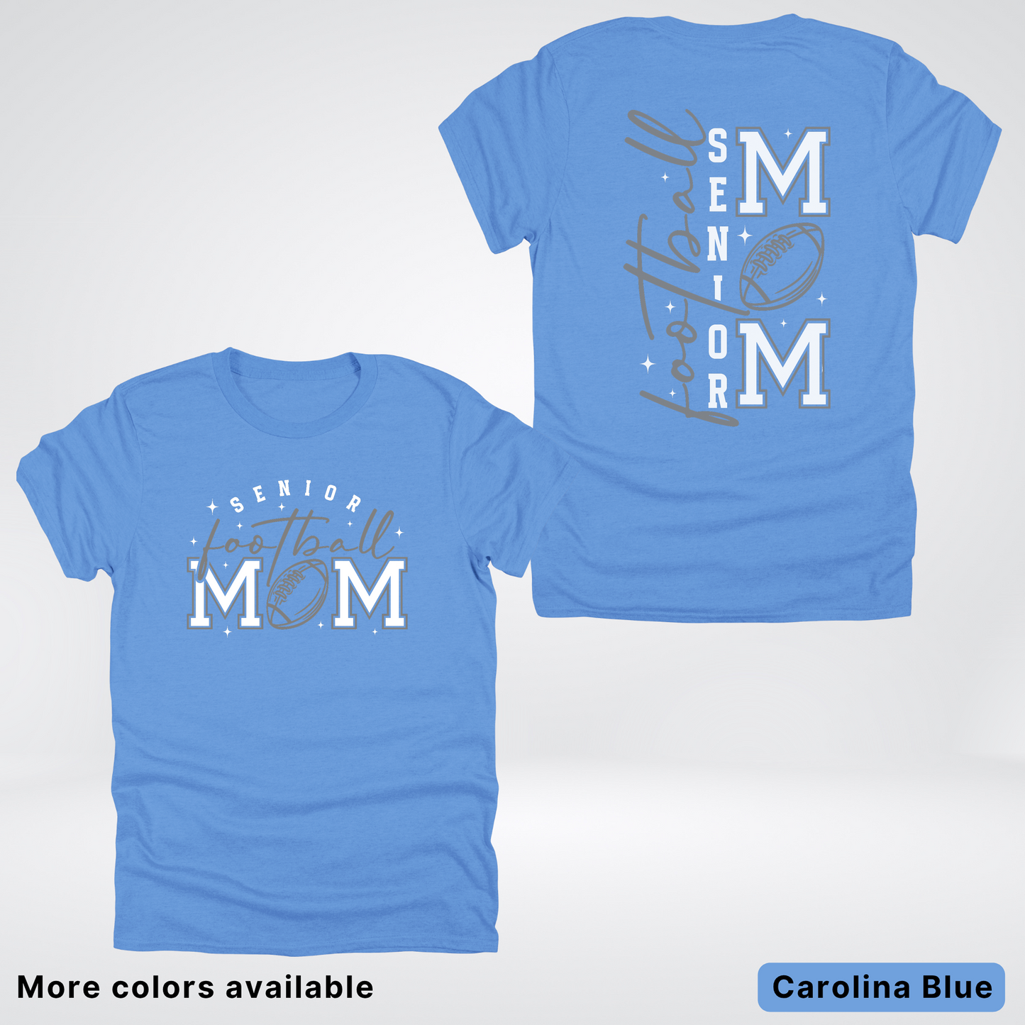 Senior Football Mom - Gray & White Design - T-Shirt