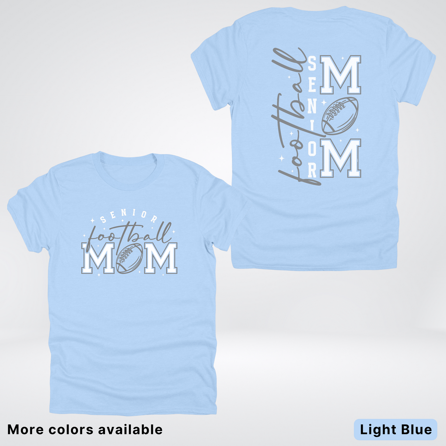 Senior Football Mom - Gray & White Design - T-Shirt