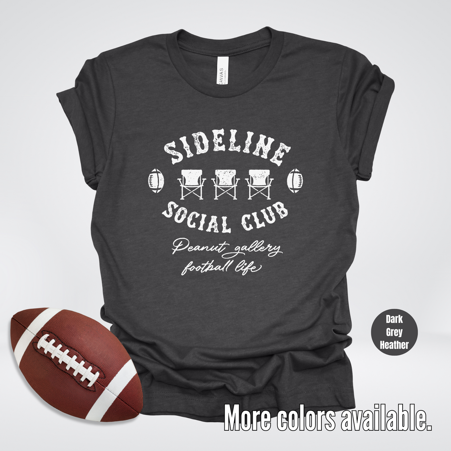 Sideline Social Club Peanut Gallery Football Life White Design 02 T-Shirt