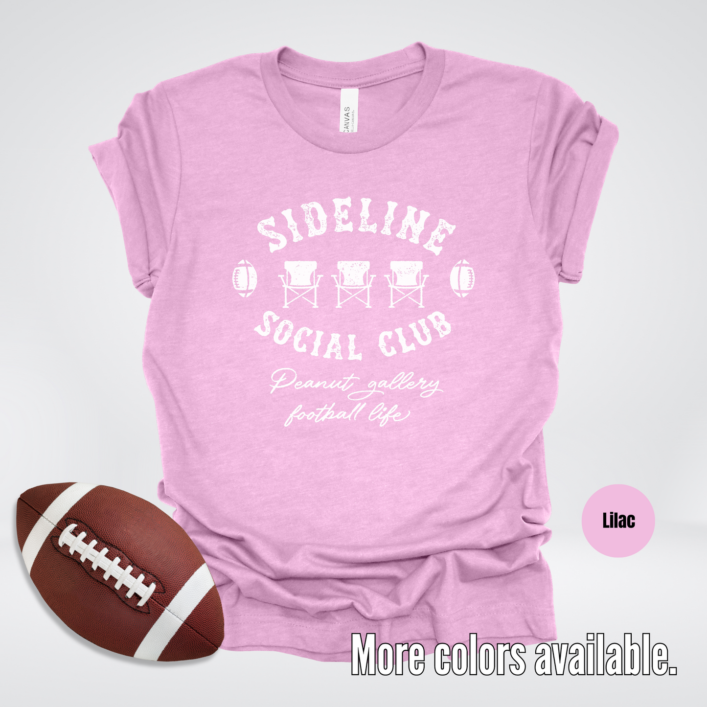 Sideline Social Club Peanut Gallery Football Life White Design 02 T-Shirt