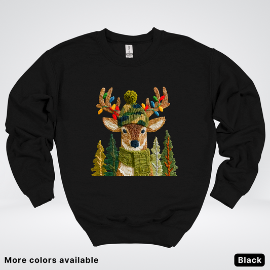 Ornament Antler Reindeer Hook Yard Faux - Crewneck Sweatshirt