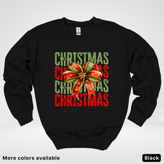 Christmas Star Bow - Crewneck Sweatshirt