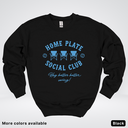 Home Plate Social Club – Light Blue Design - Crewneck