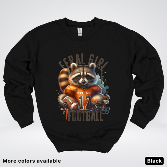 Feral Girl Football - Crewneck Sweatshirt