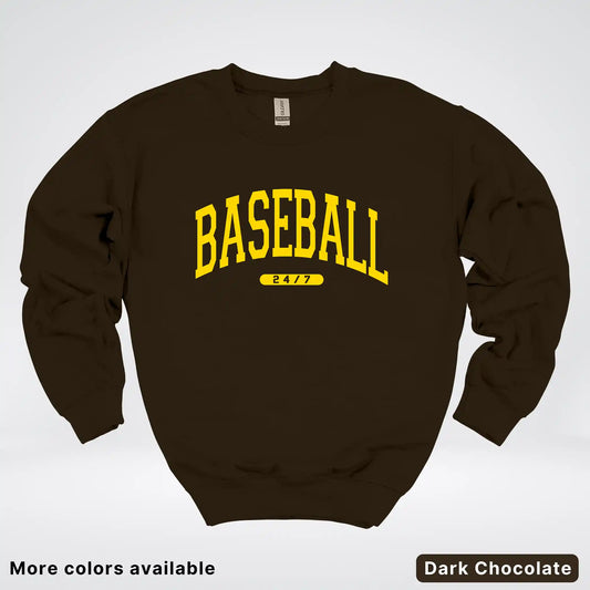 Baseball 24/7 – Gold Design - Crewneck Sweatshirt