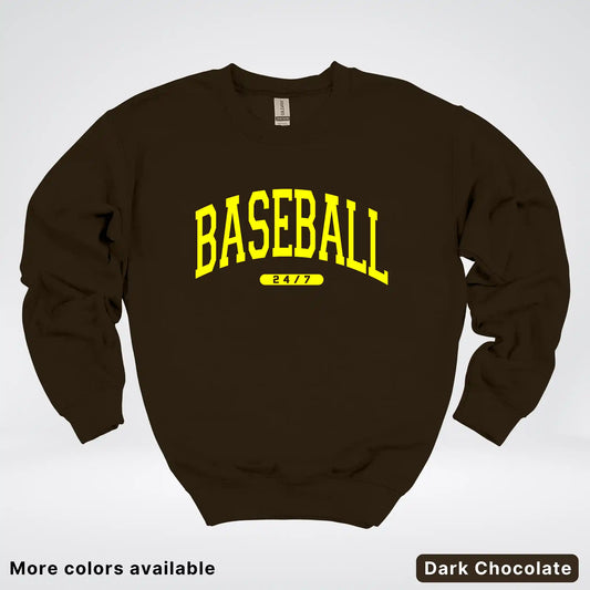 Baseball 24/7 – Yellow Design - Crewneck Sweatshirt