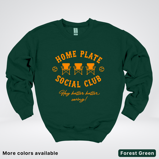 Home Plate Social Club – Orange Design - Crewneck