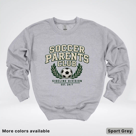 Soccer Parents Club Faux Embroidery Sideline Crewneck Sweatshirt