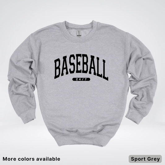 Baseball 24/7 – Black Design - Crewneck Sweatshirt