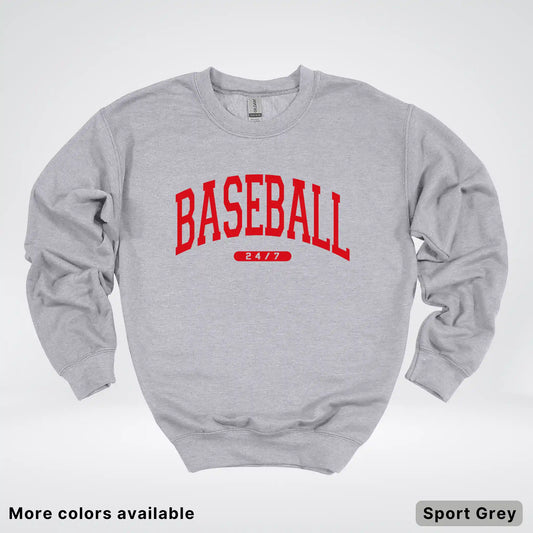 Baseball 24/7 – Red Design - Crewneck Sweatshirt