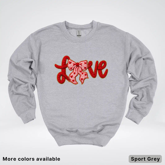 Love Bow Hook Yard Faux - Crewneck Sweatshirt