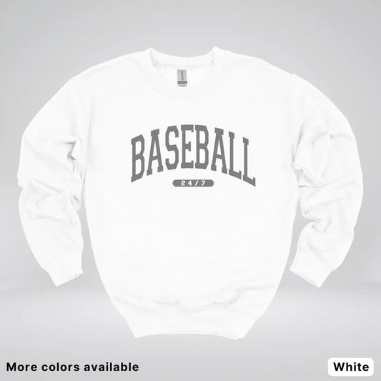 Baseball 24/7 – Gray Design - Crewneck Sweatshirt