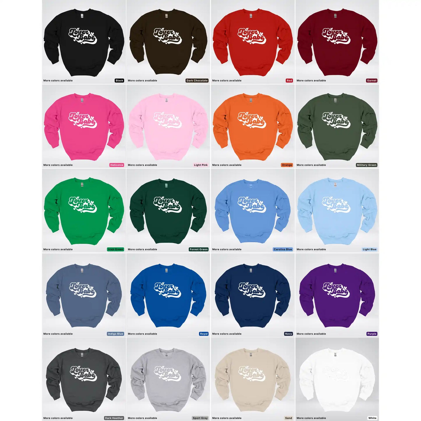 Lover Babe - White Design - Crewneck Sweatshirt