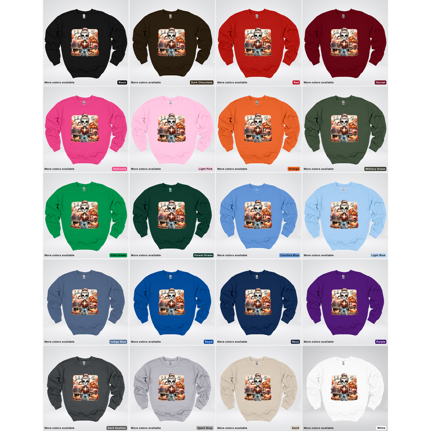 Take Me To The Pumpkin Patch Skeleton - Crewneck Sweatshirts