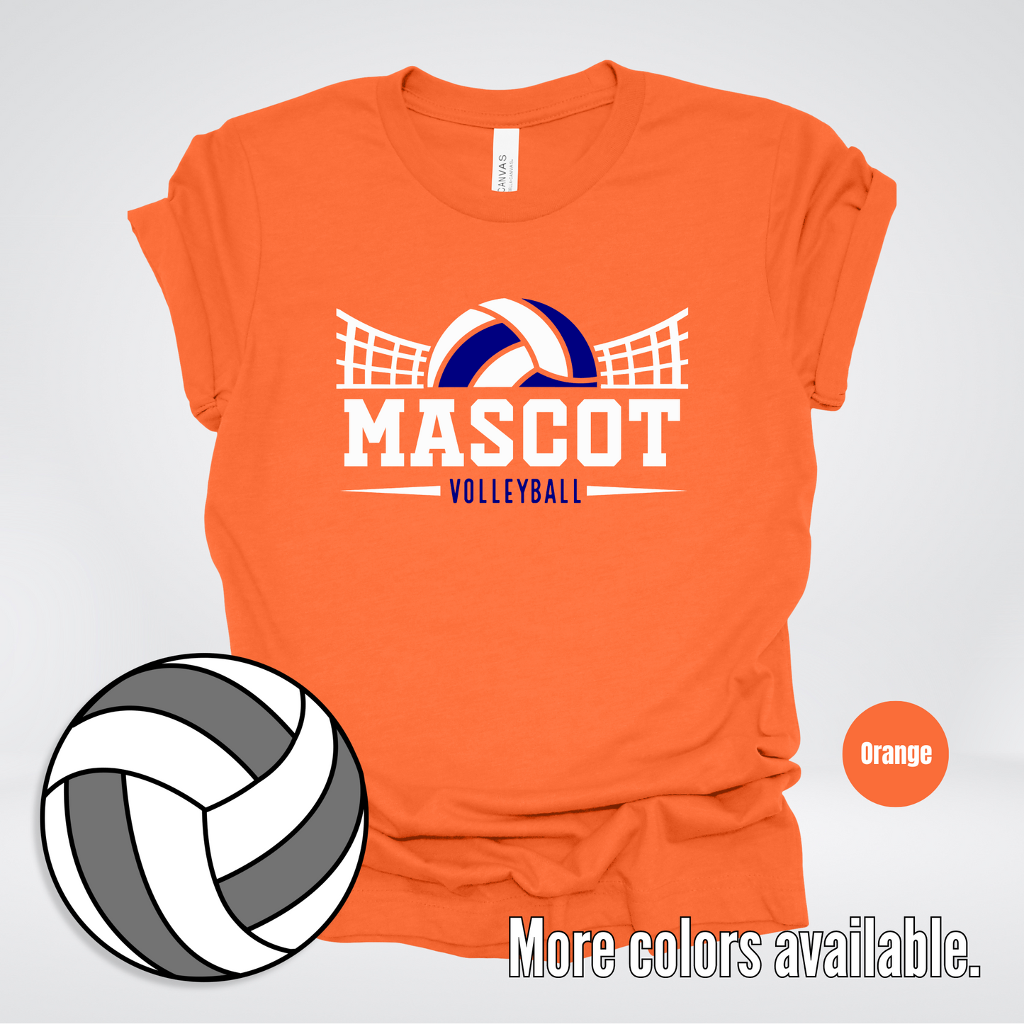 Custom Mascot – Navy - Volleyball Design 34 T-Shirt